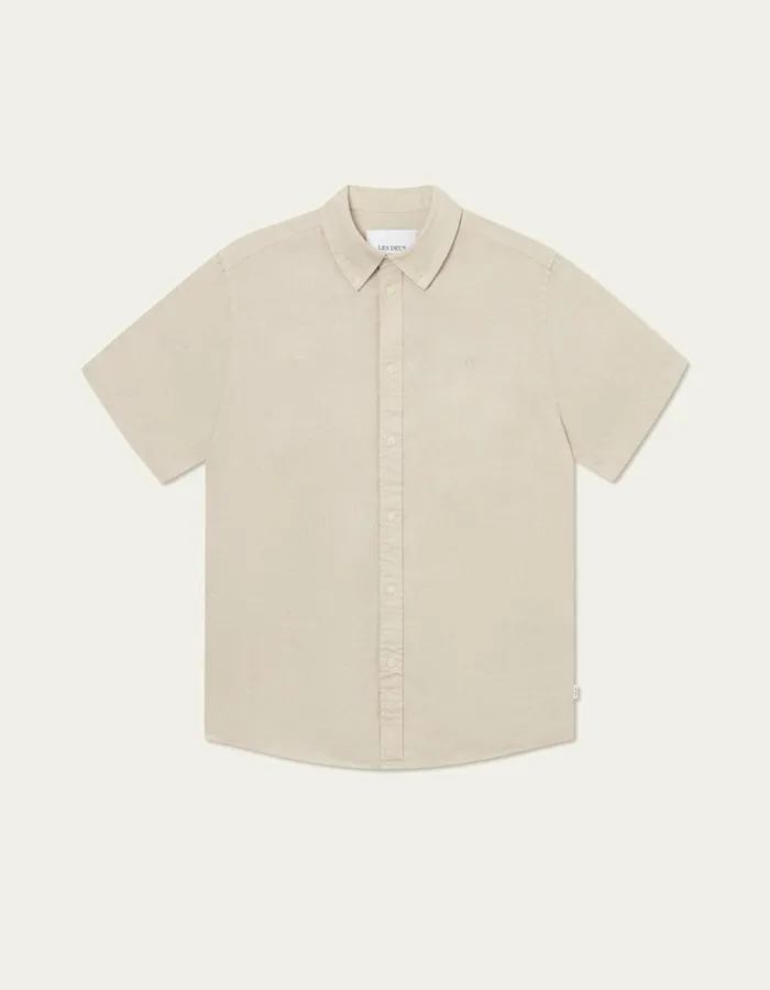 Men Les Deux ShirtsOvershirts Kris Linen SS Shirt 8211 Light Sand