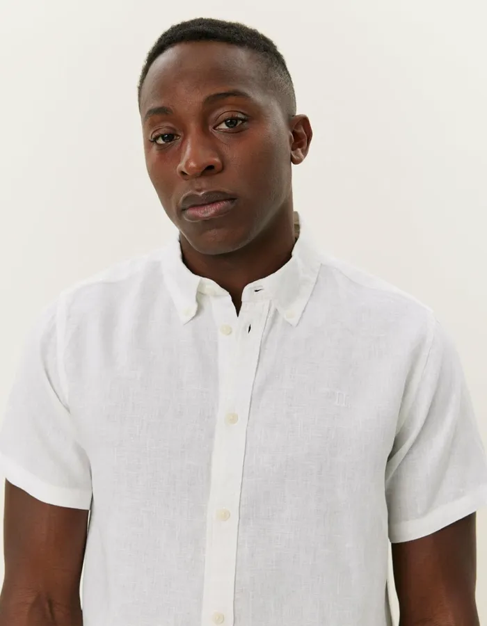 Men Les Deux ShirtsOvershirts Kris Linen SS Shirt 8211 WhiteWhite