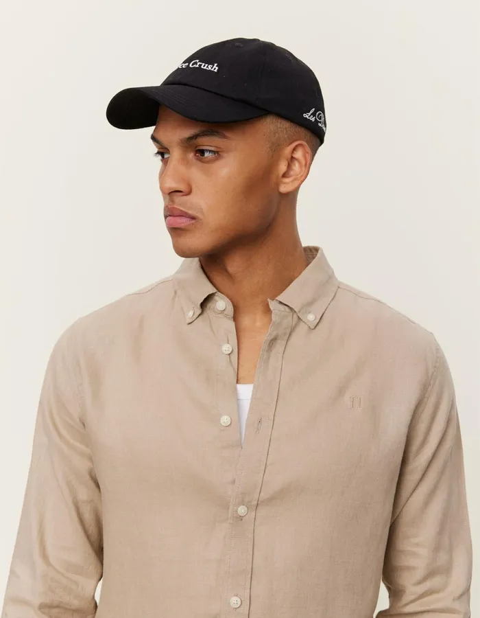 Men Les Deux ShirtsOvershirts Kristian Linen BD Shirt 8211 Dark Sand