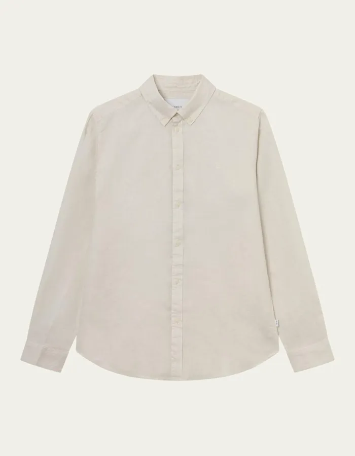 Men Les Deux ShirtsOvershirts Kristian Linen BD Shirt 8211 Ivory