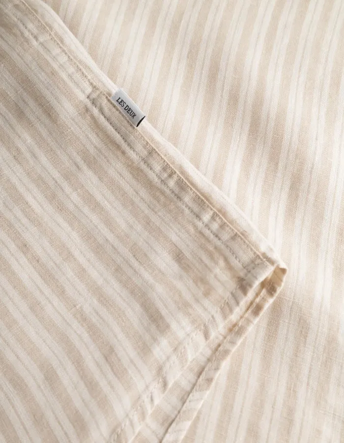 Men Les Deux ShirtsOvershirts Kristian Linen BD Shirt 8211 Light Desert SandLight Ivory