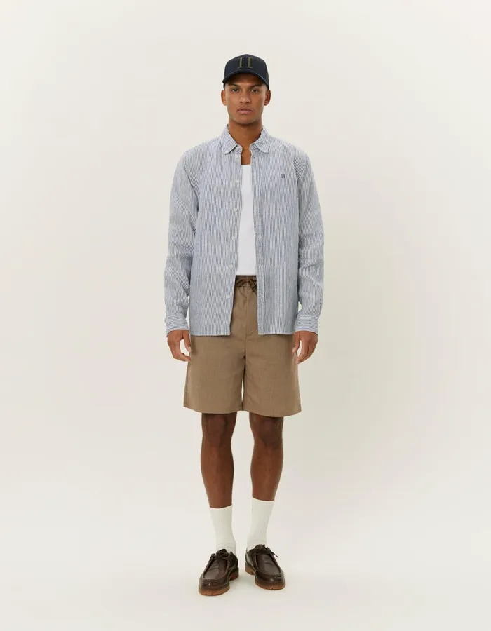 Men Les Deux ShirtsOvershirts Kristian Linen BD Shirt 8211 Light IvoryBlueprint