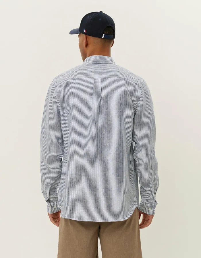 Men Les Deux ShirtsOvershirts Kristian Linen BD Shirt 8211 Light IvoryBlueprint