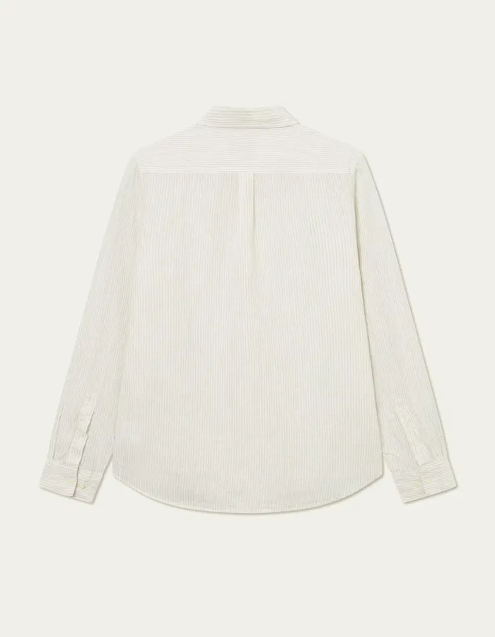 Men Les Deux ShirtsOvershirts Kristian Linen BD Shirt 8211 Light IvoryWalnut