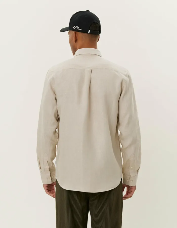Men Les Deux ShirtsOvershirts Kristian Linen BD Shirt 8211 Light Sand