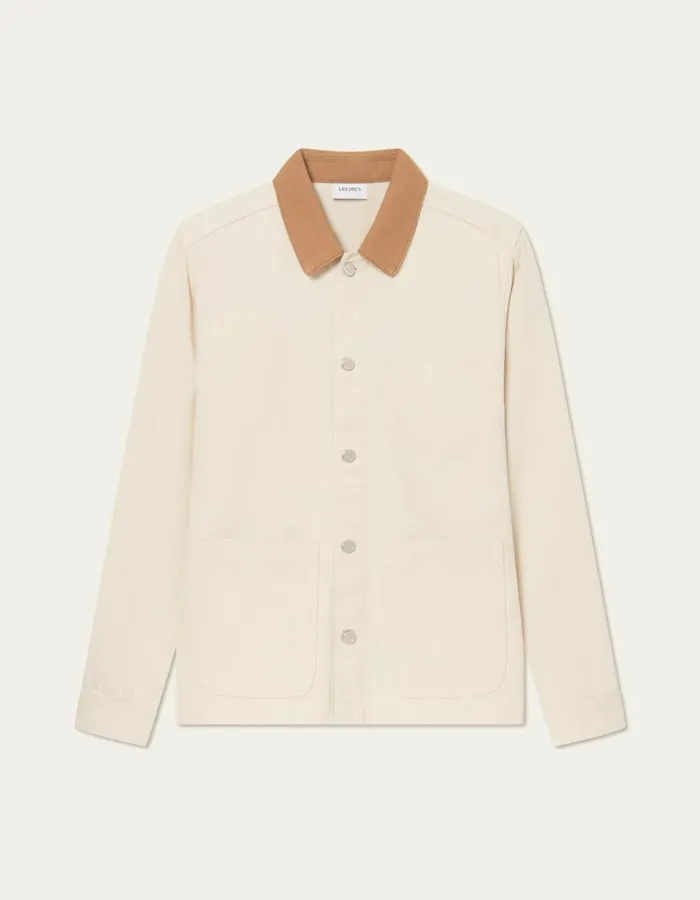 Men Les Deux ShirtsOvershirts Layton Denim Overshirt 20 8211 Ivory