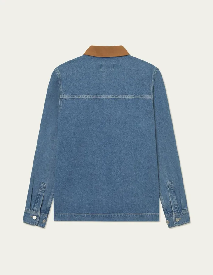 Men Les Deux ShirtsOvershirts Layton Washed Denim Overshirt 20 8211 Light Denim Blue
