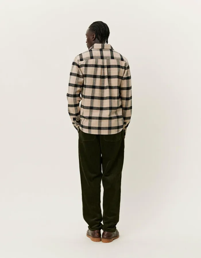 Men Les Deux ShirtsOvershirts Lennon Flannel Check Overshirt 8211 Dark SandBlack
