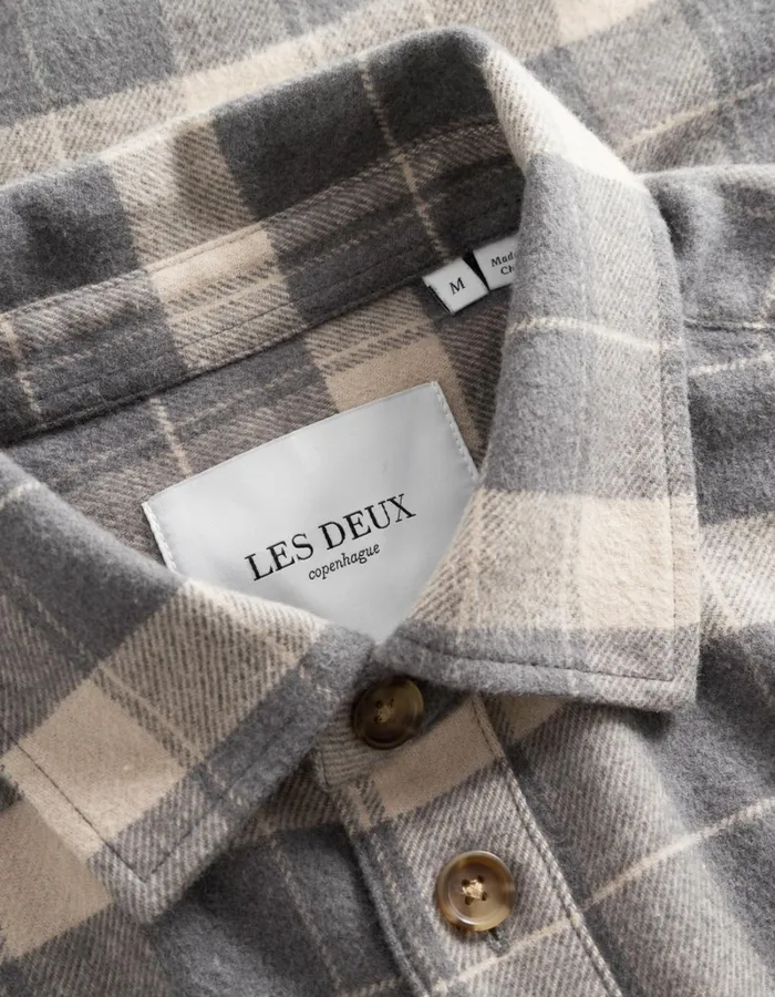 Men Les Deux ShirtsOvershirts Lennon Flannel Check Overshirt 8211 ExcaliburRaven