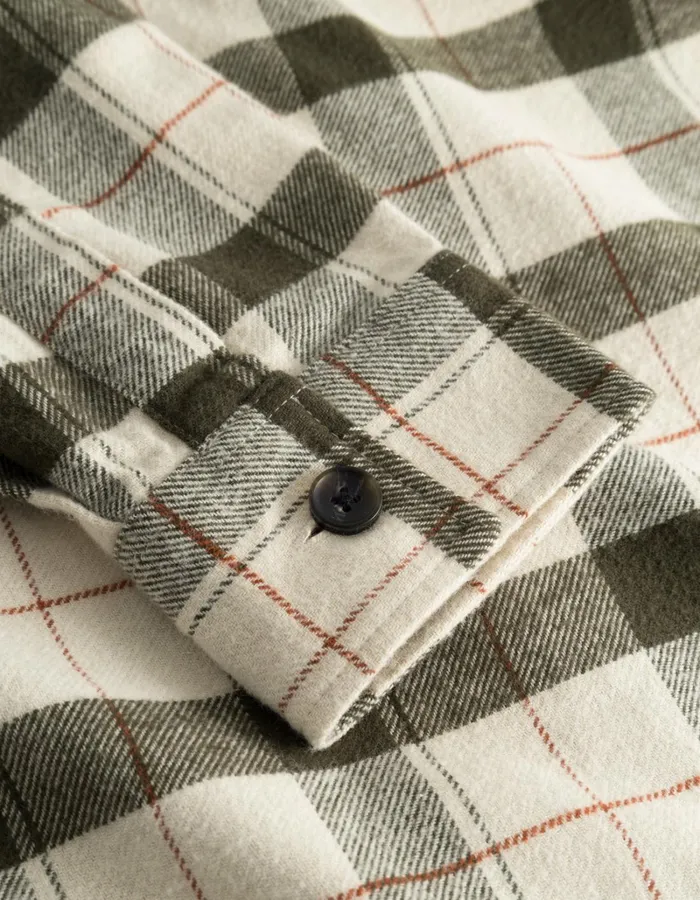 Men Les Deux ShirtsOvershirts Lennon Flannel Check Overshirt 8211 IvoryRosin