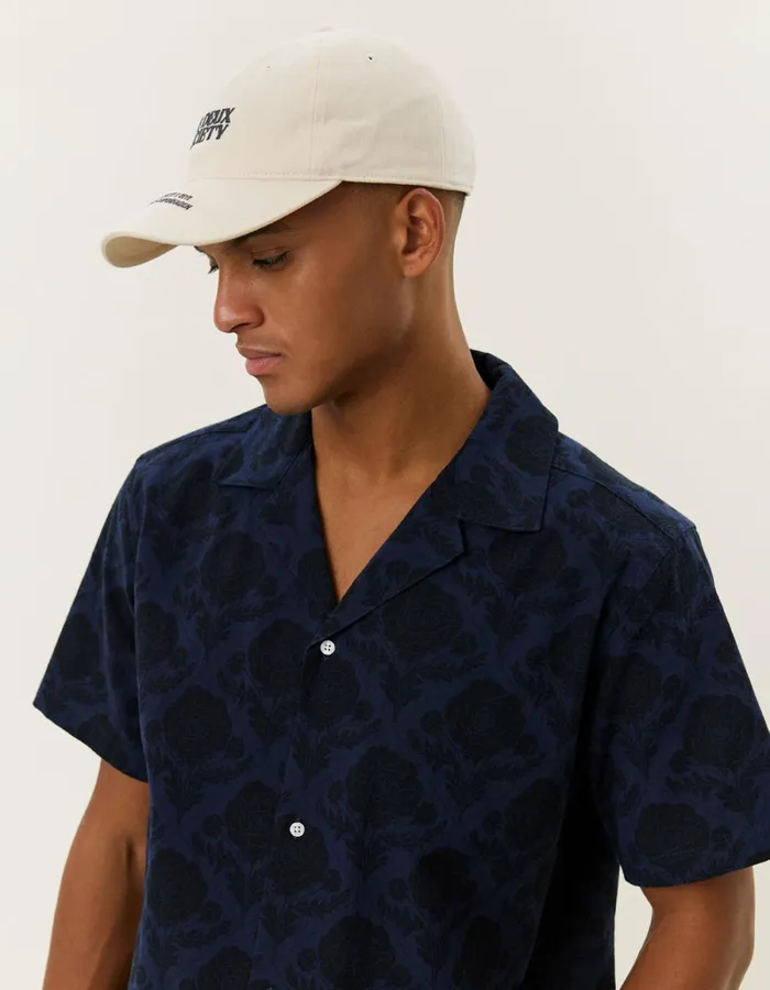 Men Les Deux ShirtsOvershirts Lesley Flower Tile AOP SS Shirt 8211 NavyDark Navy