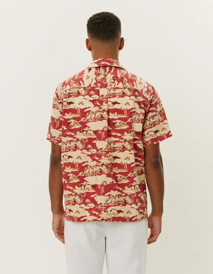Men Les Deux ShirtsOvershirts Lesley Ruins AOP SS Shirt 8211 Bossa NovaSummer Melon
