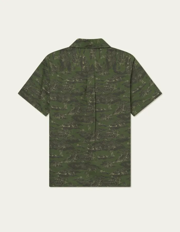 Men Les Deux ShirtsOvershirts Lesley Ruins AOP SS Shirt 8211 Chive GreenSummer Melon