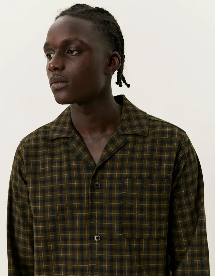 Men Les Deux ShirtsOvershirts Ludwig Flannel Pyjama Shirt and Pants 8211 RosinBlack