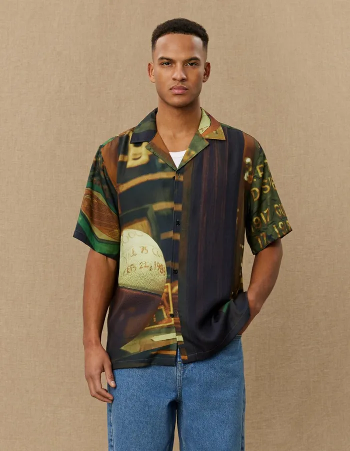 Men Les Deux ShirtsOvershirts Lukas Sport AOP SS Shirt 8211 Multicolor