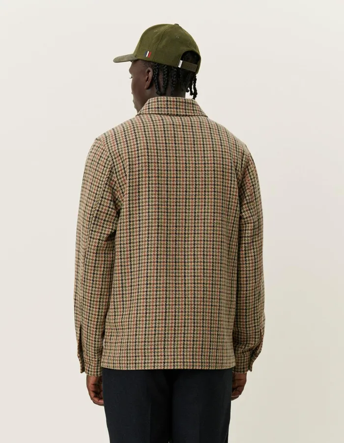 Men Les Deux ShirtsOvershirts Milian Houndstooth Overshirt 20 8211 Warm SandBlack