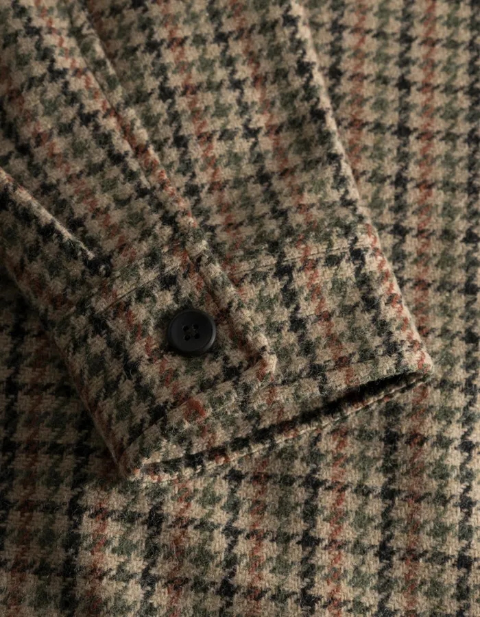 Men Les Deux ShirtsOvershirts Milian Houndstooth Overshirt 20 8211 Warm SandBlack