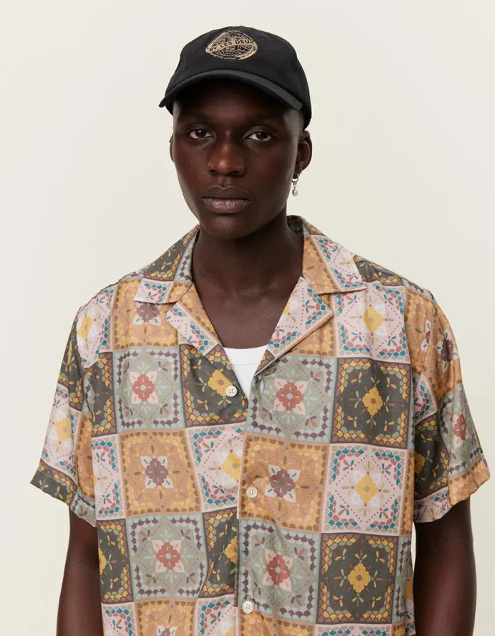 Men Les Deux ShirtsOvershirts Tiles AOP SS Shirt 8211 Multicolor