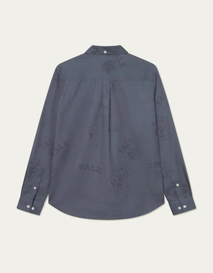 Men Les Deux ShirtsOvershirts Yale Satin Jacquard Shirt 8211 BlackBlack
