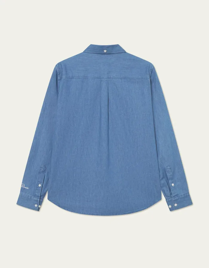 Men Les Deux ShirtsOvershirts Yale Y Denim Shirt 8211 Light Denim Blue