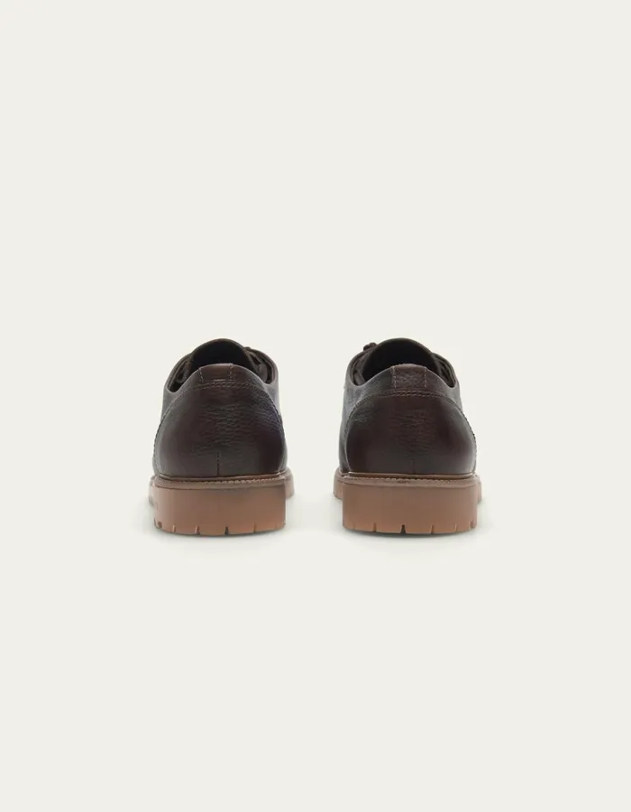 Men Les Deux Shoes Taylor Leather Moc Toe Shoe 8211 Brown