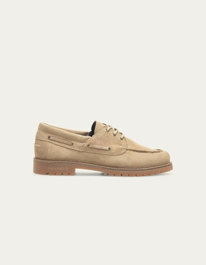 Men Les Deux Shoes Taylor Suede Boat Shoe 8211 Light Sand