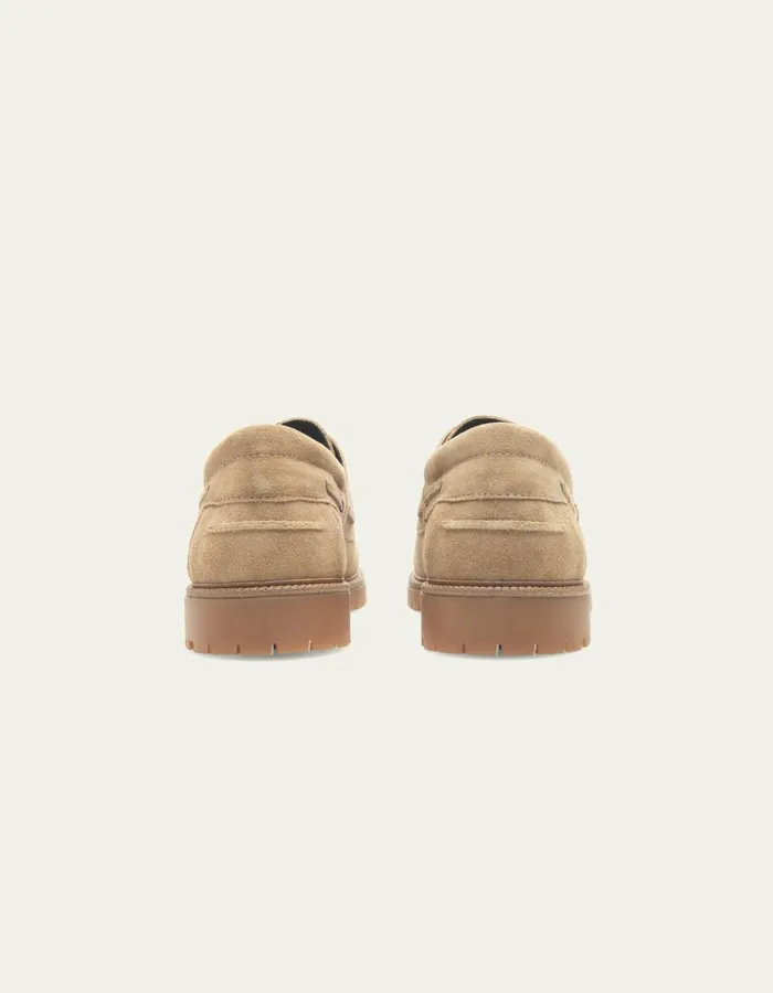 Men Les Deux Shoes Taylor Suede Boat Shoe 8211 Light Sand