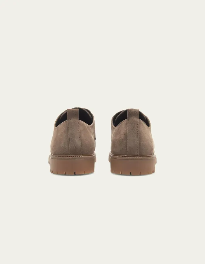 Men Les Deux Shoes Taylor Suede Derby Shoe 8211 Walnut