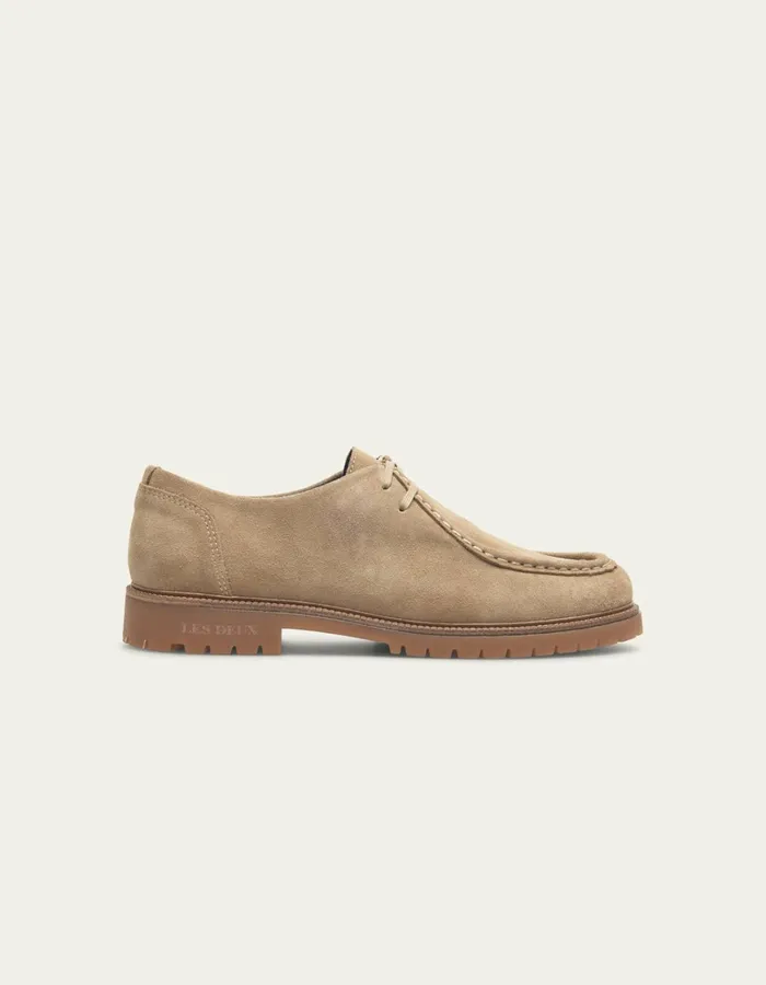 Men Les Deux Shoes Taylor Suede Moc Toe Shoe 8211 Light Sand
