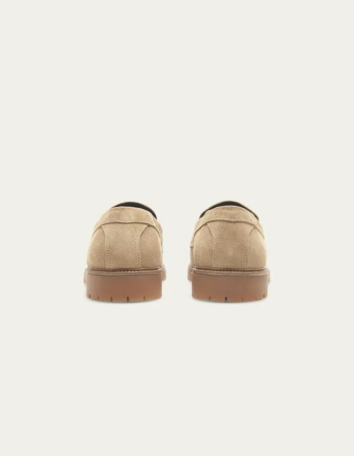 Men Les Deux Shoes Taylor Suede Penny Loafer 8211 Light Sand