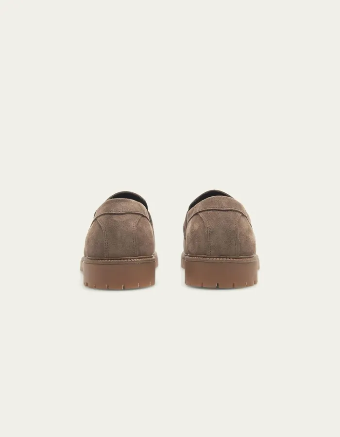 Men Les Deux Shoes Taylor Suede Penny Loafer 8211 Walnut