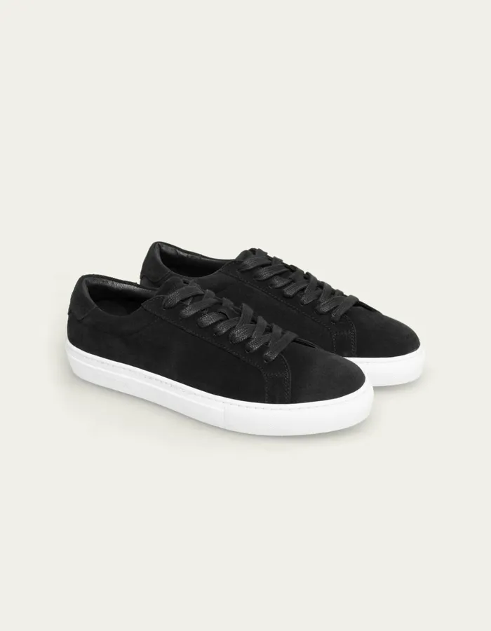 Men Les Deux Shoes Theodor Suede Sneaker 8211 BlackBlack