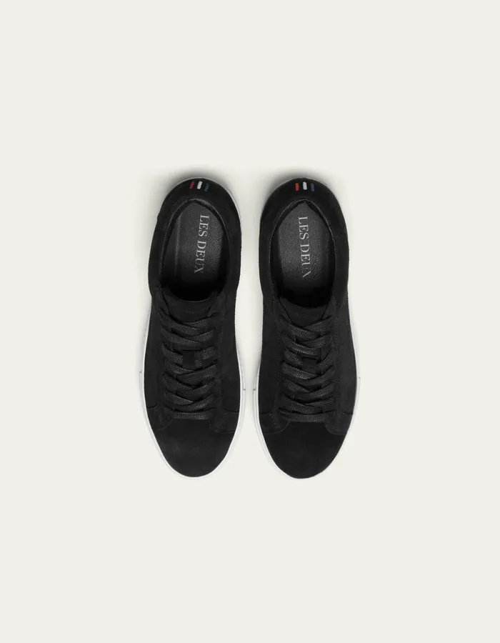 Men Les Deux Shoes Theodor Suede Sneaker 8211 BlackBlack