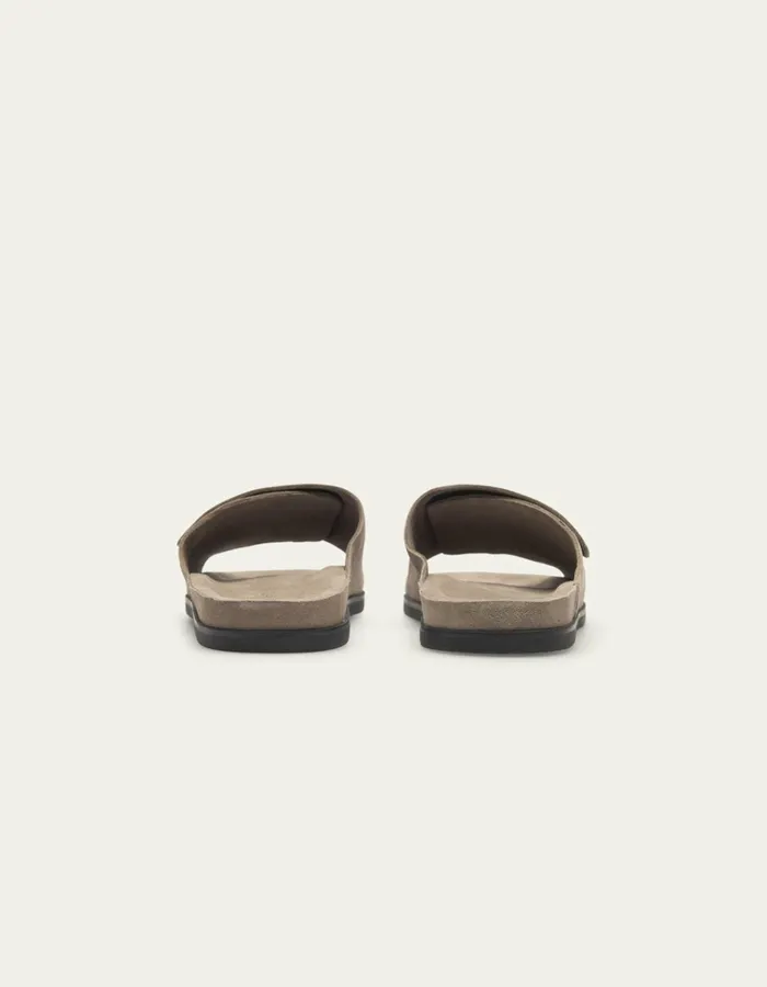 Men Les Deux Shoes Wilhelm Suede Velcro Sandal 8211 Desert Taupe