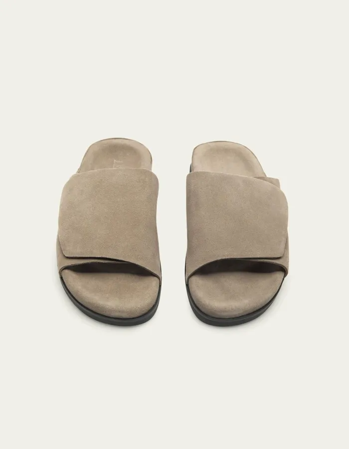 Men Les Deux Shoes Wilhelm Suede Velcro Sandal 8211 Desert Taupe