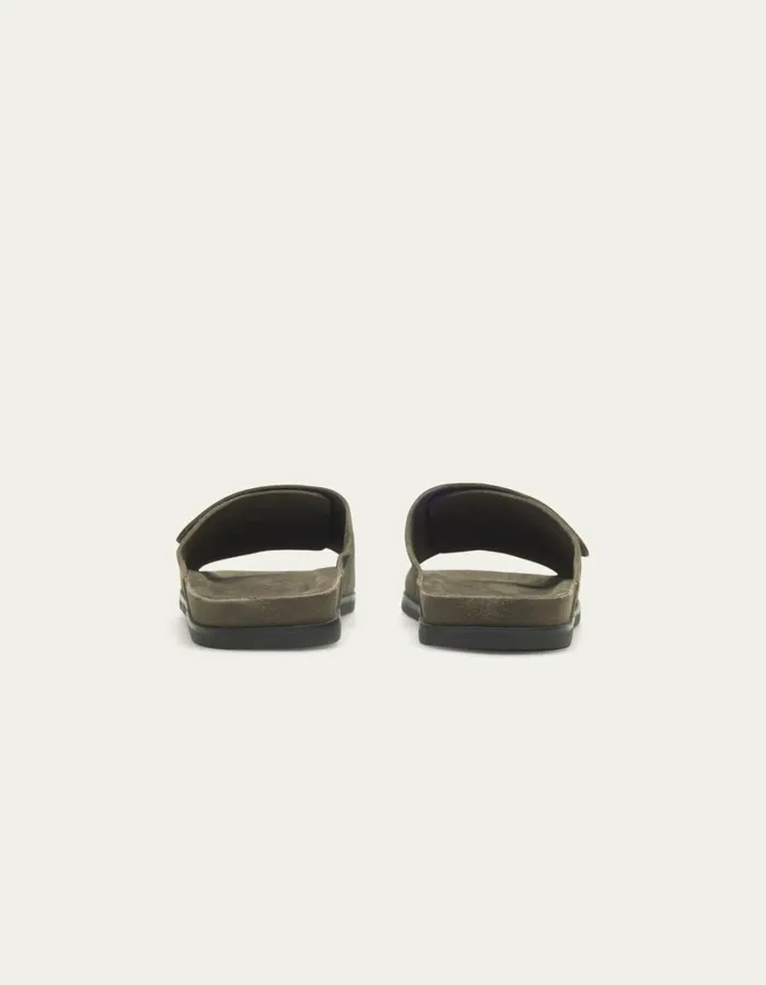 Men Les Deux Shoes Wilhelm Suede Velcro Sandal 8211 Forest Green