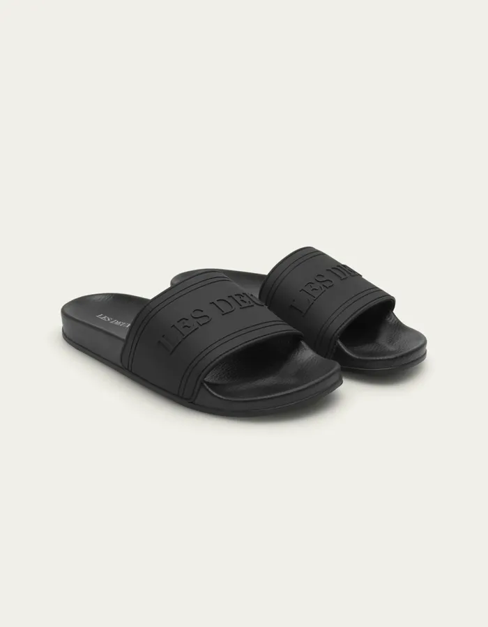 Men Les Deux Shoes Wilton Pool Slide 8211 BlackBlack