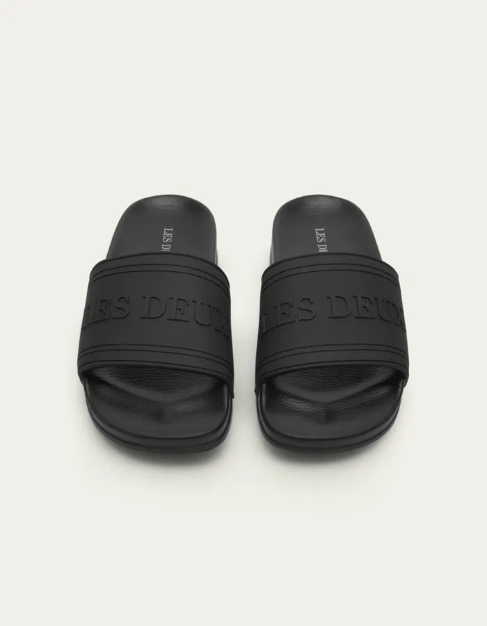 Men Les Deux Shoes Wilton Pool Slide 8211 BlackBlack