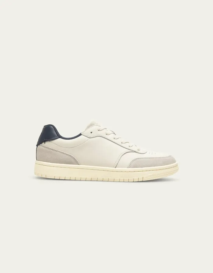 Men Les Deux Shoes Wolfe Grainy Contrast Sneaker 8211 Vintage WhiteDark Navy