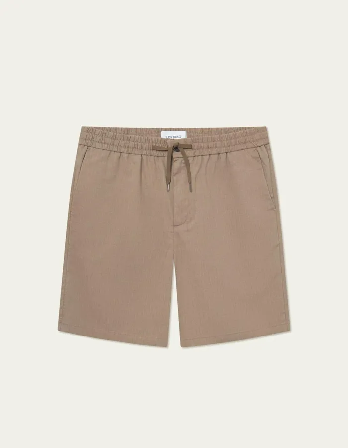 Men Les Deux Shorts Como Slub Drawstring Shorts 8211 Walnut
