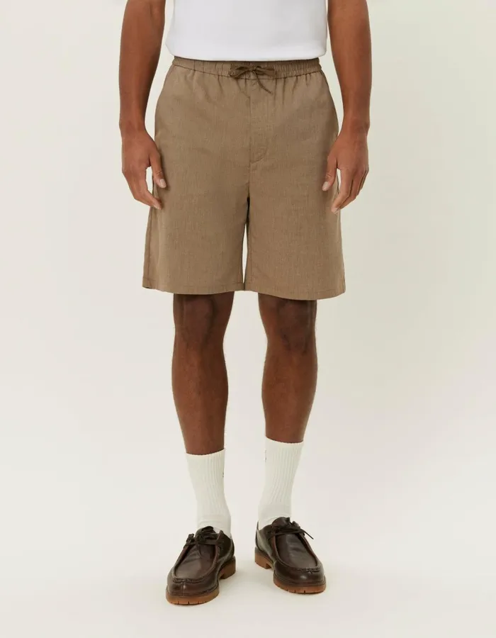 Men Les Deux Shorts Como Slub Drawstring Shorts 8211 Walnut