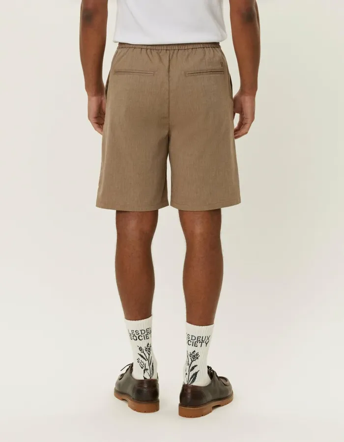 Men Les Deux Shorts Como Slub Drawstring Shorts 8211 Walnut