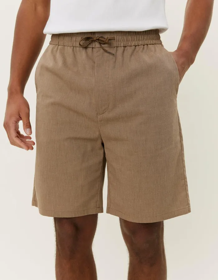 Men Les Deux Shorts Como Slub Drawstring Shorts 8211 Walnut