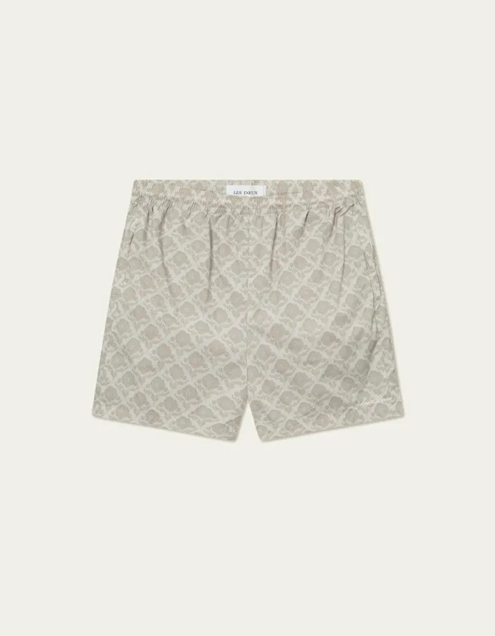Men Les Deux Shorts Flower Tile Track Shorts 8211 Light SandDark Sand