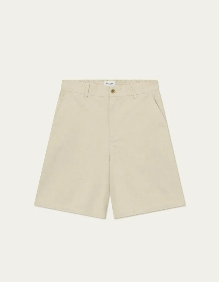 Men Les Deux Shorts Johnny Casual Slub Twill Shorts 8211 Ivory