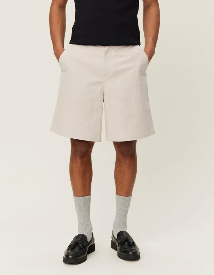 Men Les Deux Shorts Johnny Casual Slub Twill Shorts 8211 Ivory