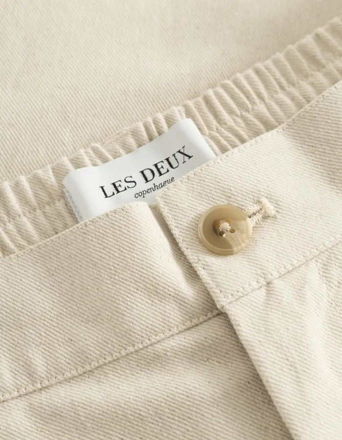 Men Les Deux Shorts Johnny Casual Slub Twill Shorts 8211 Ivory