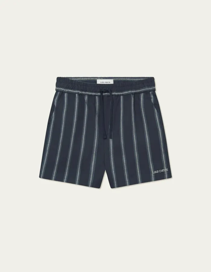Men Les Deux Shorts Lawson Stripe Shorts 8211 Dark NavyXenon Blue