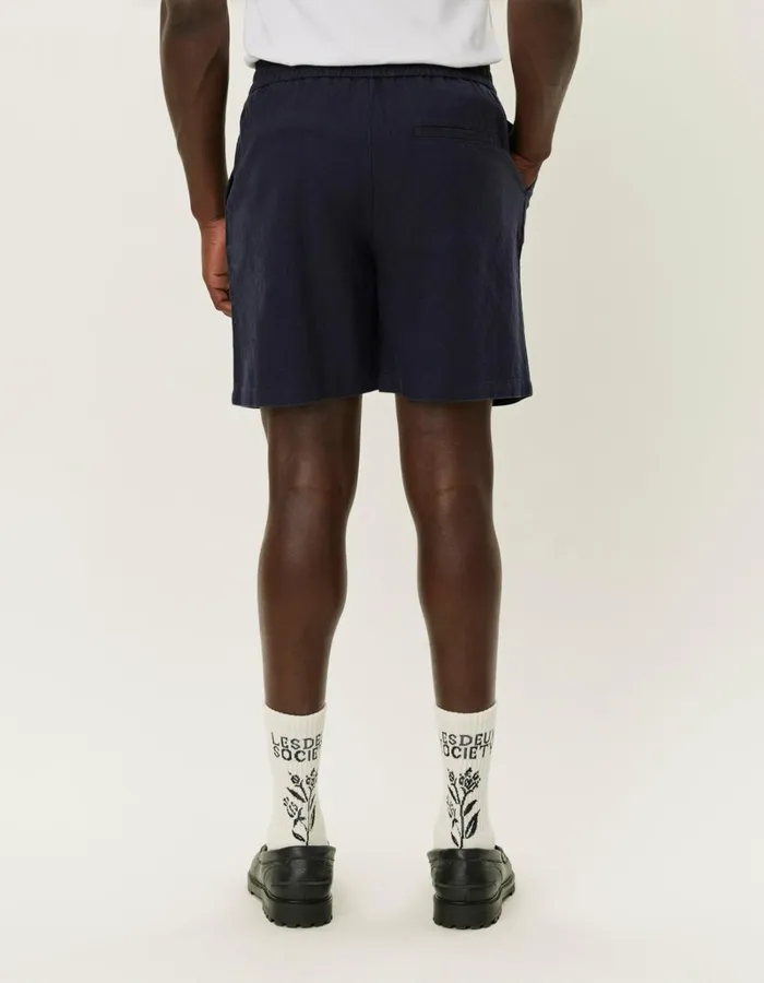 Men Les Deux Shorts Otto Linen Shorts 8211 Dark Navy