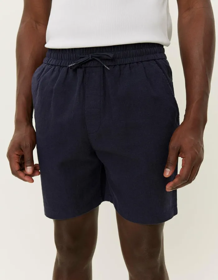 Men Les Deux Shorts Otto Linen Shorts 8211 Dark Navy